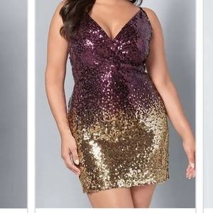 Brand new! Beautiful mini length ombre sequin dress
